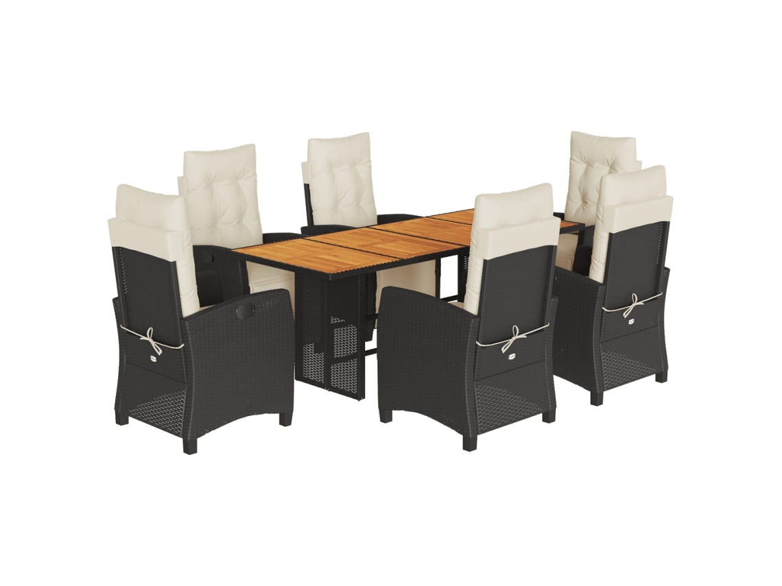 Garden Dining Set, Garden Dining Sets Vidaxl Preto Rattan / Vime (n/a)