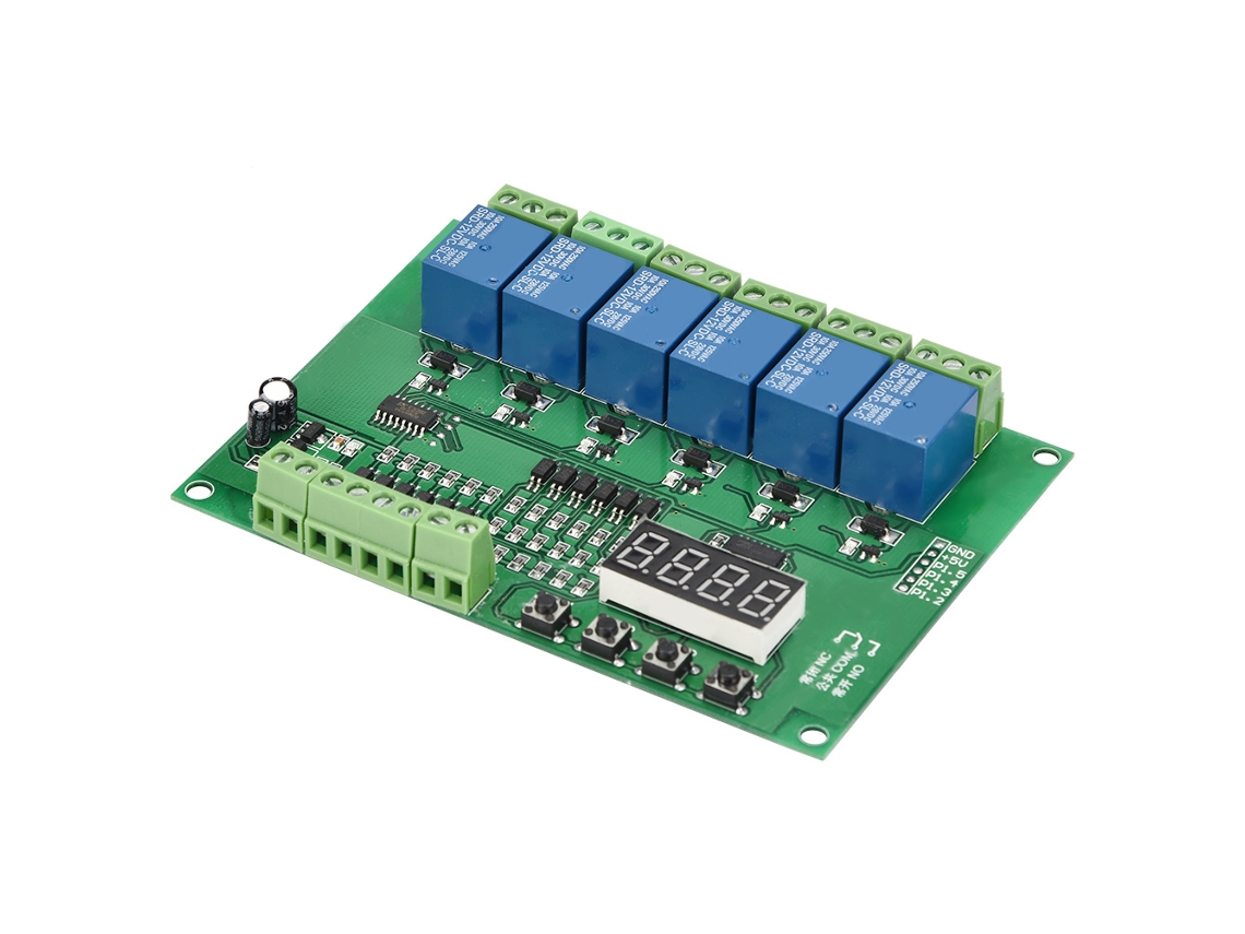 Módulo de Relé Programável de 6 Canais com atraso, bloqueio, pressão e interbloqueio YYS 12VDC S/MARCA