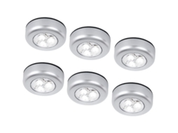 Luminária Led Para Armário, 6 Unidades, Toque, Alimentação Por Bateria, Para Guarda-roupa, Cozinha, Corredor, Escadas Ou Móveis