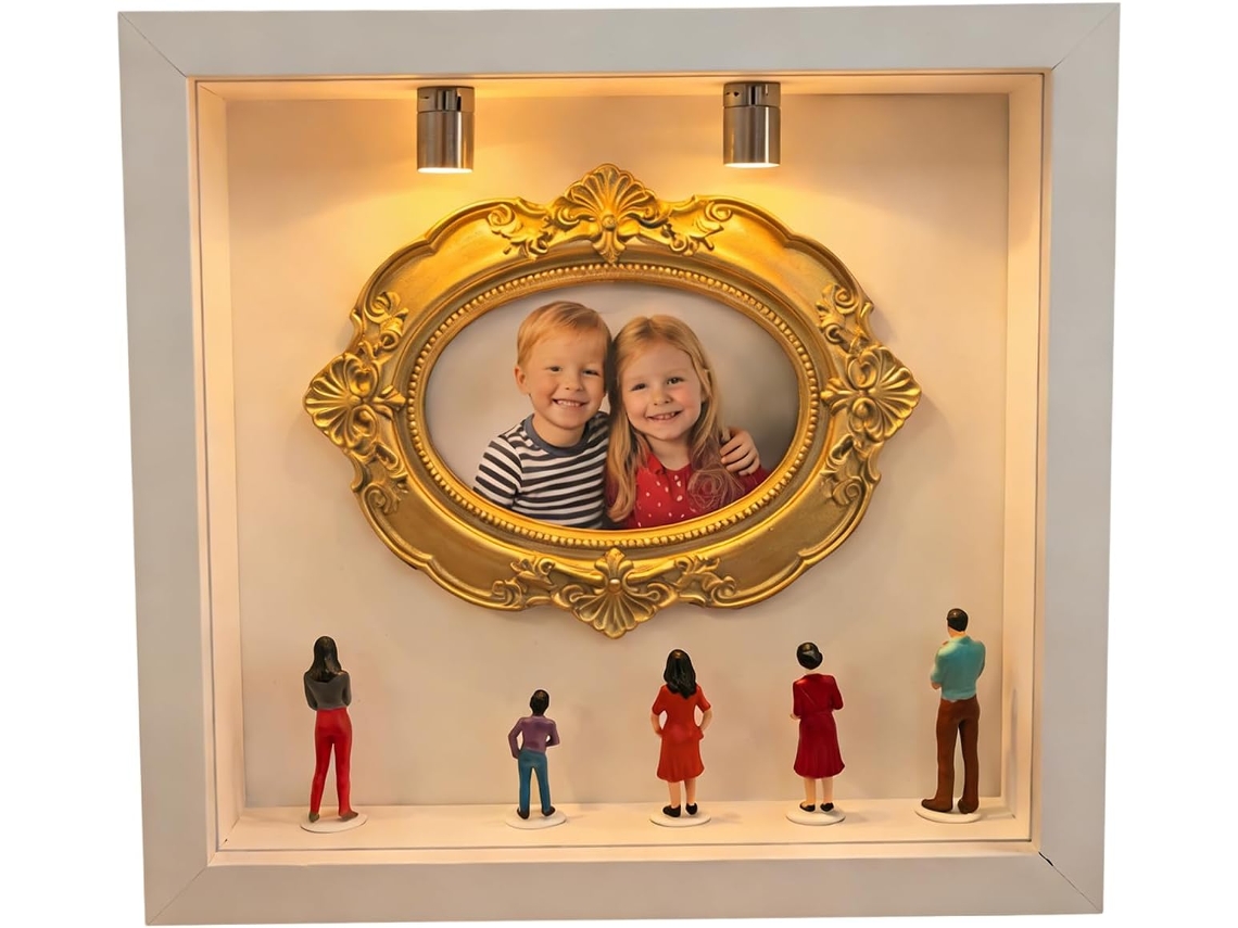Caixa Lembranças Moldura Dourada Miniatura Miniaturas Recordações Vitrine Decorativa Diy Casamentos Namorados GOKOCO