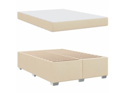 Conjunto 1 Estrutura Da Cama Vidaxl Creme Tecido (160 X 200 Cm)