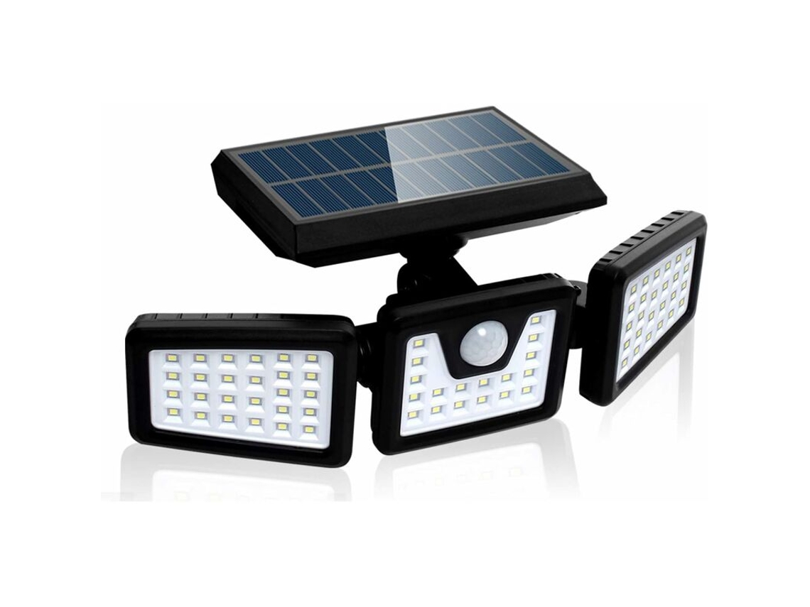 Kit com 3 Refletores Solares AQUAFORGE com 550 Lúmens e Sensor de Movimento