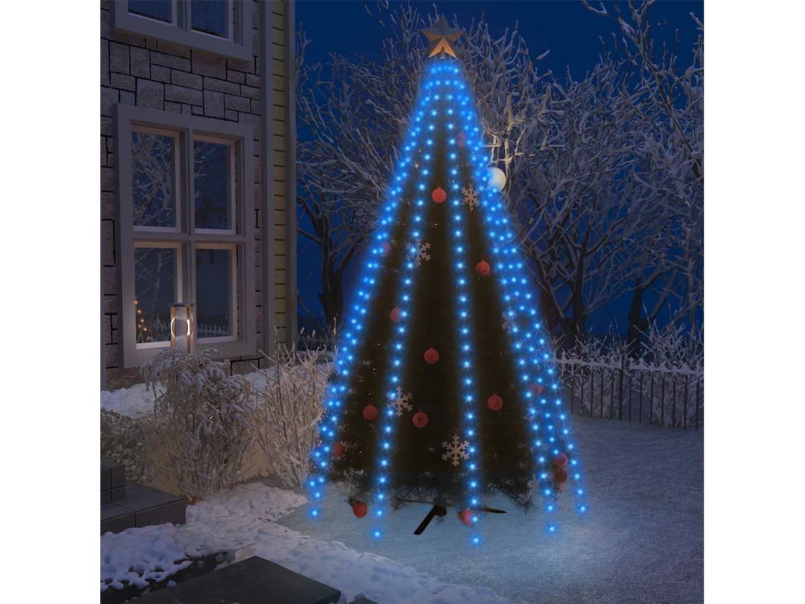 Vidaxl Cordão De Luzes Árvore De Natal 300 Luzes Led 300 Cm Azul