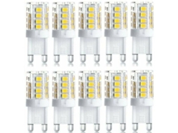 Refletor Led, 10 Unidades, Base G9, 5w, Ac230v, Branco Quente, Para Destaque Em Teto, Jardim, Fachada Ou Áreas Exteriores