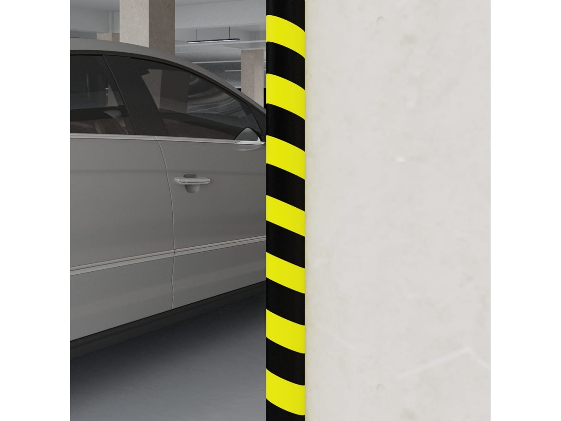 Vidaxl Protetor De Canto 4x3x100 Cm Pu Amarelo E Preto