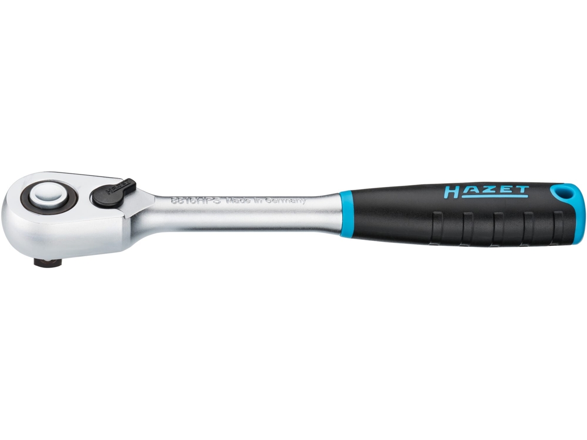 Catraca reversível HAZET 8816Hps com trava de hipersegurança de dentes finos: quadrado sólido 3/8 polegada 10 mm 200 mm