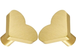 Puxadores De Design Elegante, 2 Peças, Fácil Instalação, Formato De Coração, Puxadores De Gaveta Em Latão Dourado Para