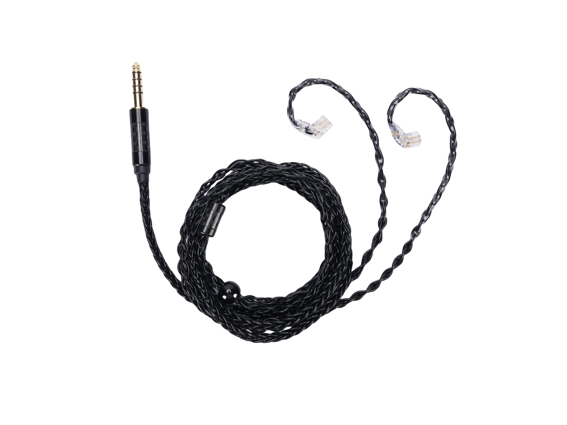 Cabo de Fone de Ouvido Iem com Conector Macho Balanceado 4,4mm e Cobre Sem Oxigênio Prateado 16 Núcleos. EOOCOO
