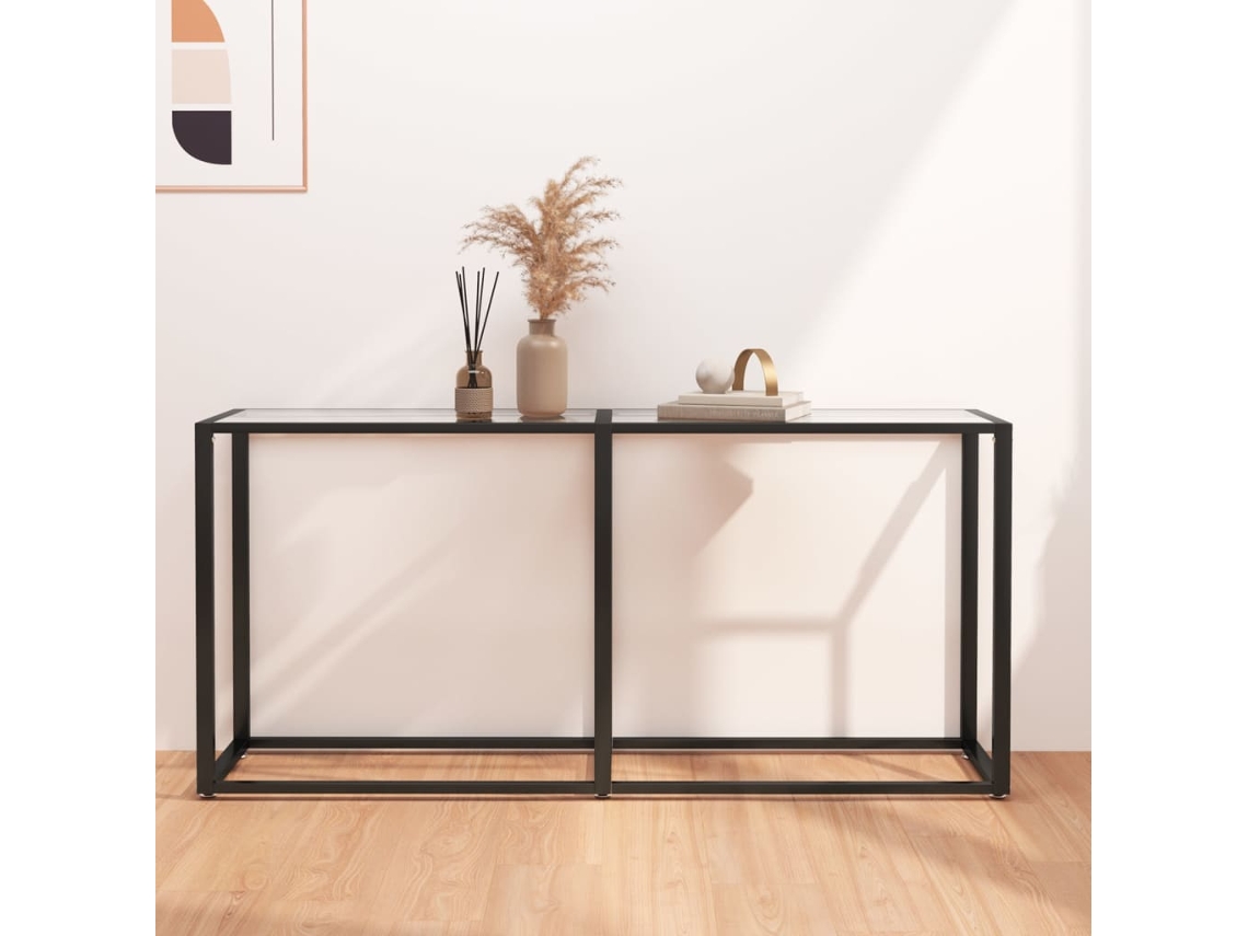 Vidaxl Mesa Consola Transparente 160x35x75,5 Cm Vidro Temperado