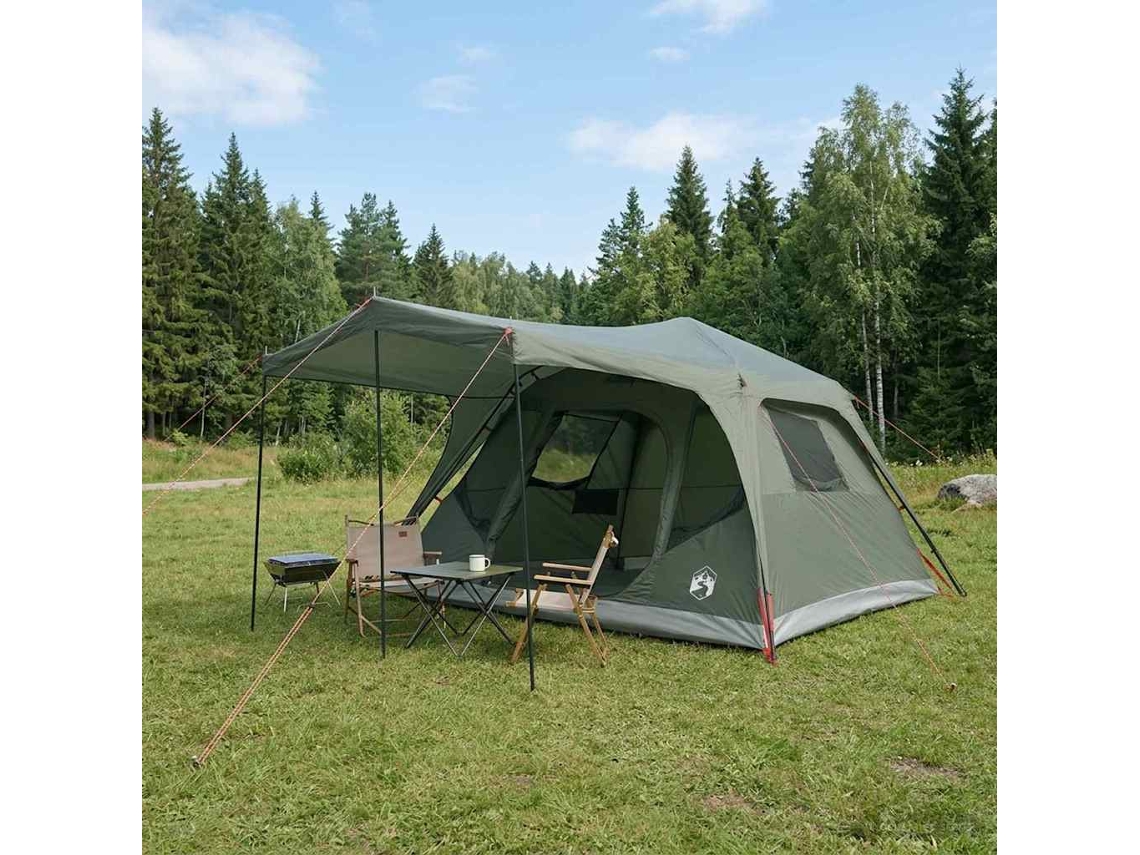 Vidaxl Barraca Familiar Com Telhado Verde Exército 305 X 275 X 190 Cm