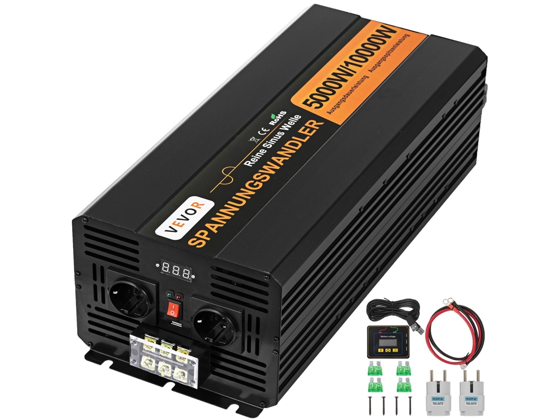 Inversor Solar de Onda Senoidal Pura 5000W Dc 24V em Ac 230V com Carregador Utilitário 50Hz VEVOR