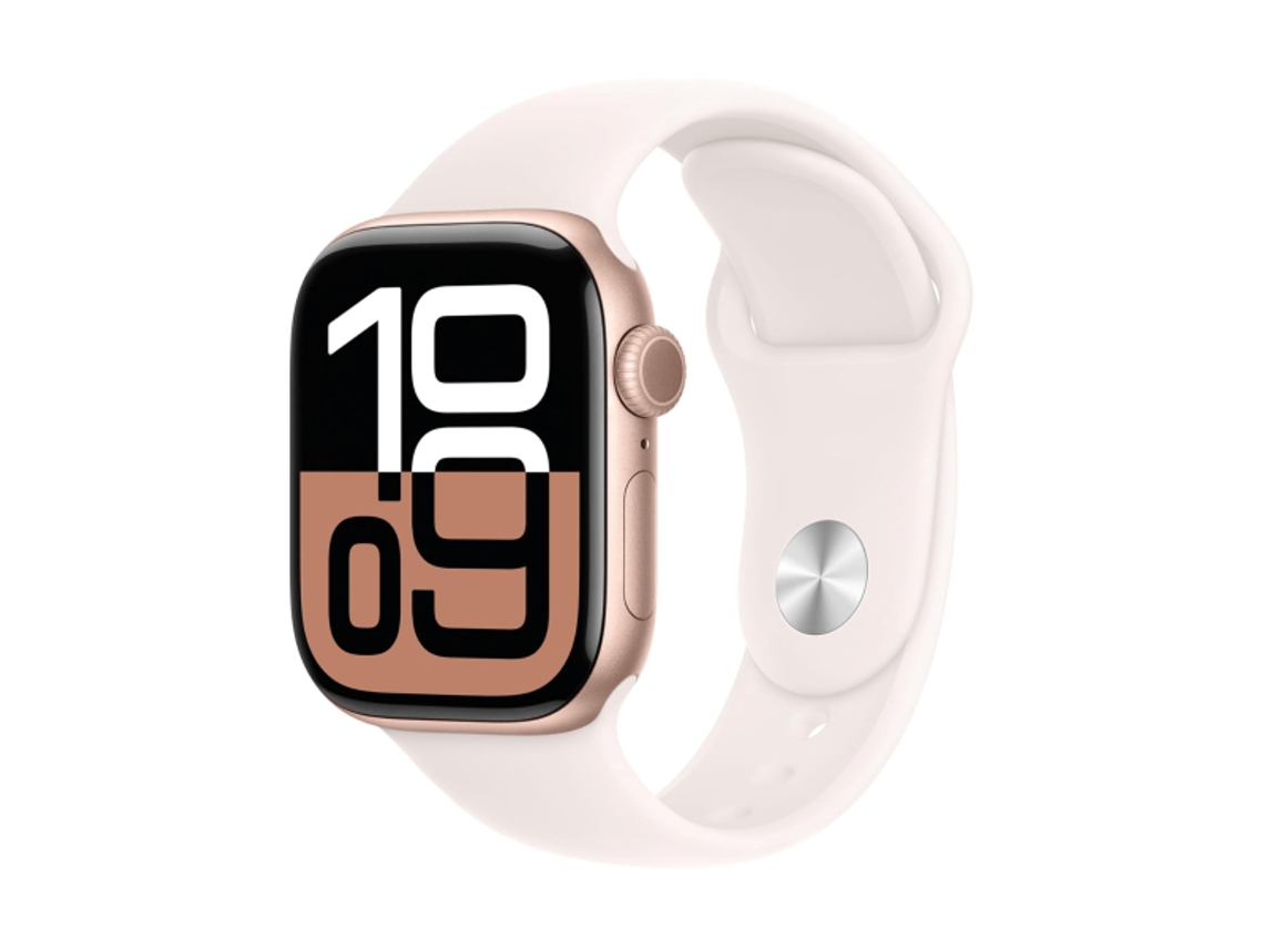 Watch Series 10 Gps 42mm Aluminio Oro Rosa Y Correa Deportiva Rosa Talla S M Apple (light Blush)