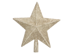 Topo de árvore de Natal dourado decorado, leve e brilhante LAXISCREED
