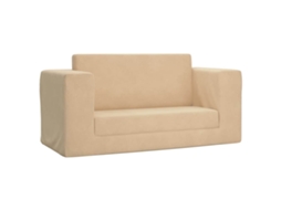 Maison Exclusive - Sofá Infantil De 2 Lugares Pelúcia Macia Cor Creme