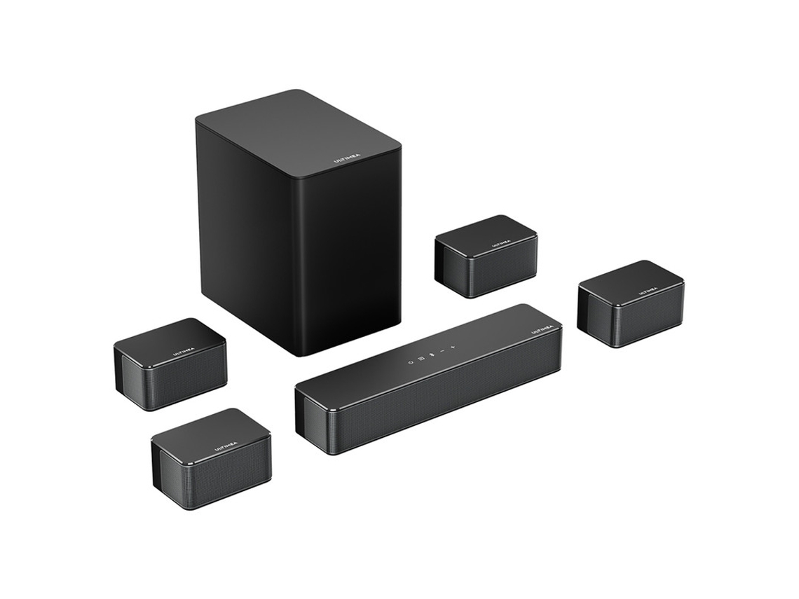 Soundbar ULTIMEA Poseidon D70 7.1 Canal Kit de Colunas Subwoofer Equalizador de 10 Bandas 121 Matrizes de Equalização Predefinidas Tecnologia Bassmx