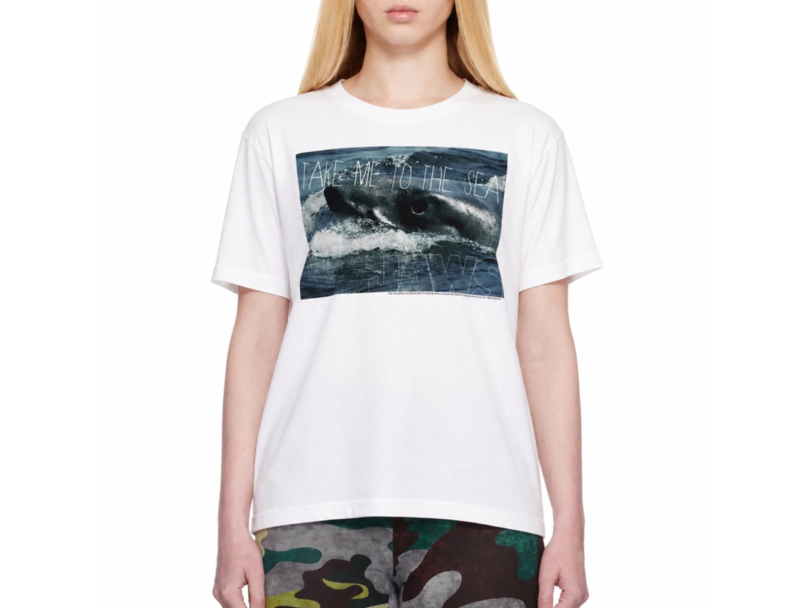 Rockinstone Jaws Movie Sea Legs White Adult T-shirt Size:xxxl