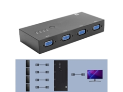 Adaptador Kvm Switch Box 4 em 1 HURRISE Hub Conversor de Vídeo Vga de 4 Portas Largura de Banda de 500 Mhz