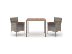 Garden Dining Set, Garden Dining Sets Vidaxl Cinzeto Rattan / Vime (90 Cm Table Length)