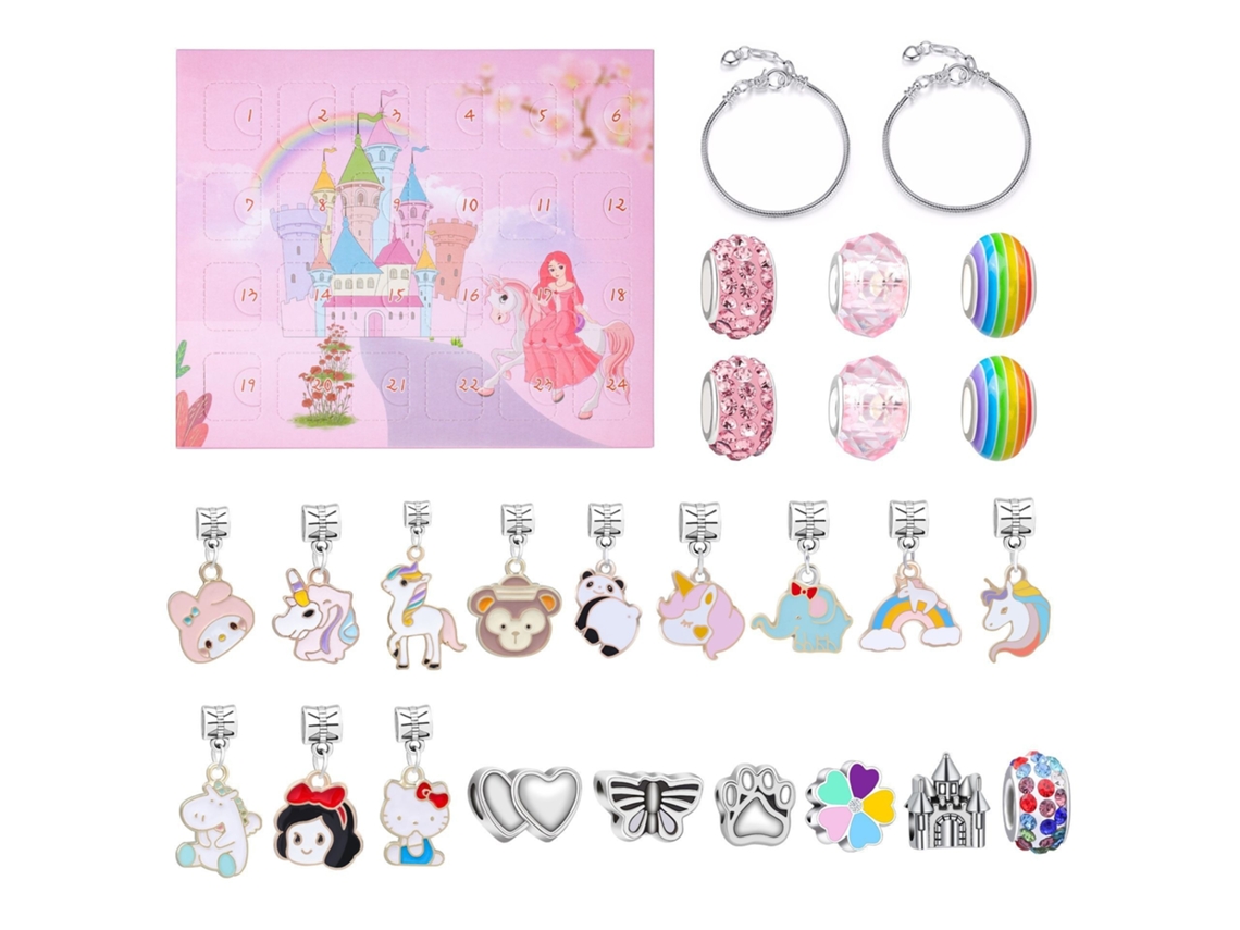 Calendário Do Advento Com Kit De Pulseiras De Natal, 24 Grades Elysve
