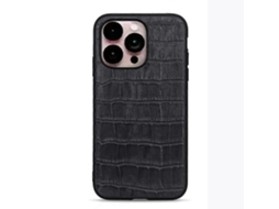Capa De Couro Com Textura De Crocodilo Para Iphone 14 Pro Max (preta)