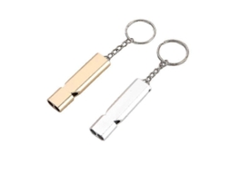 Apito De Sobrevivência De Emergência Para Atividades Ao Ar Livre, Com Tubo Duplo Em Liga De Alumínio Plano (2 Peças), Ideal Para Camping.