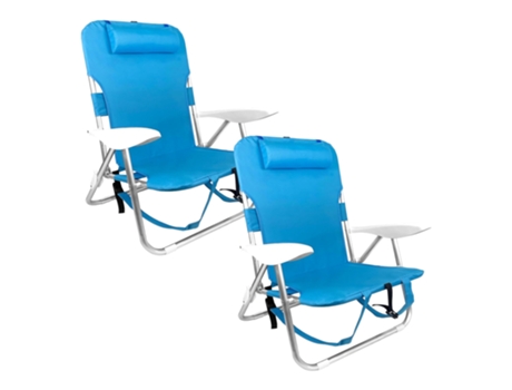 Embalagem De 2 Cadeiras Dobráveis, Alumínio, 3 Posições, 61x28x85,5cm, Máx. 110 Kg Tienda Eurasia