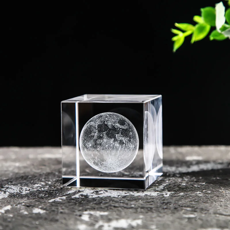 Cubo de Cristal Quadrado com Gravação a Laser 3d Série Astronômica MDUG (estilo 5 40mm)