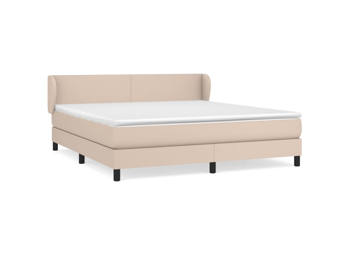 Cama com Molas Couro Artificial Cappuccino MAISON EXCLUSIVE 180x200 cm