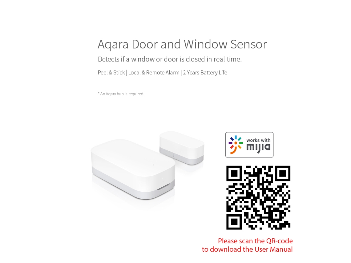 Sensor de Porta Janela Aqara Zigbee com App e Detecção S/MARCA