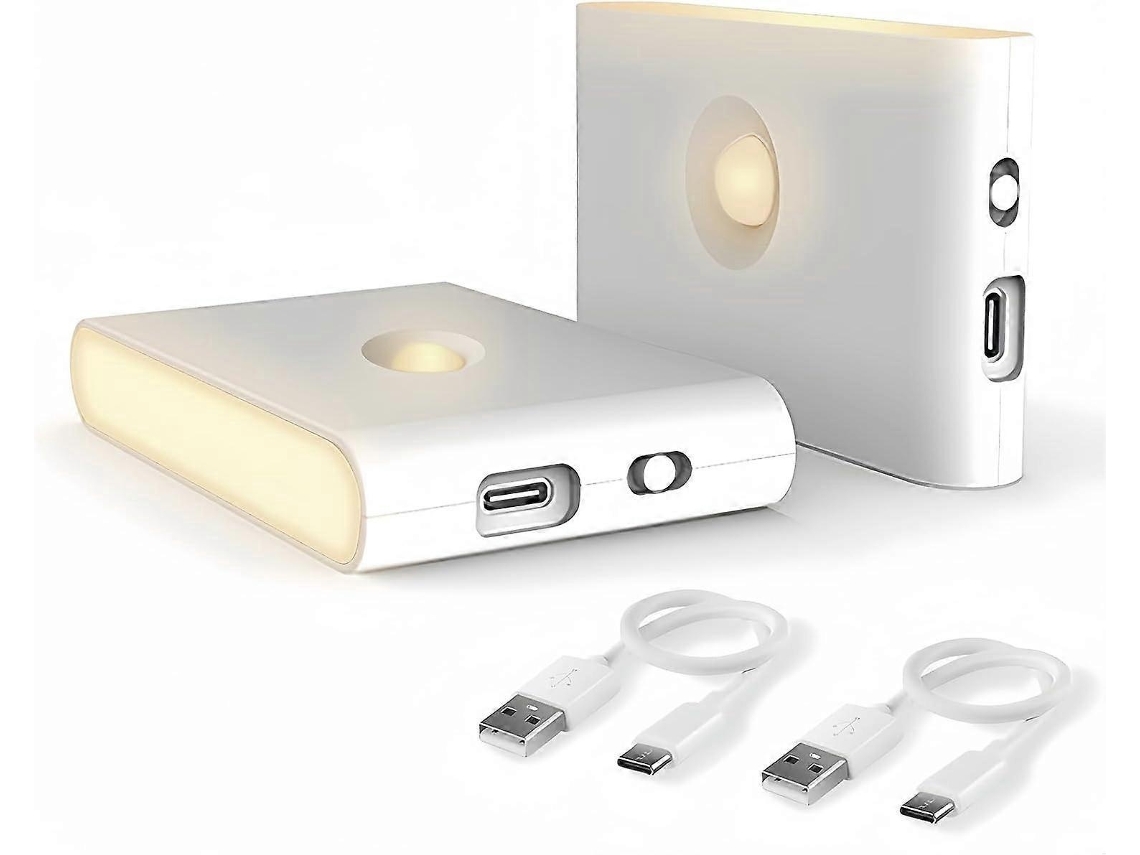 Lurelia Luz Led Para Armário, 6 Peças, Sensor De Movimento, Usb Recarregável, Magnética, Branco Quente