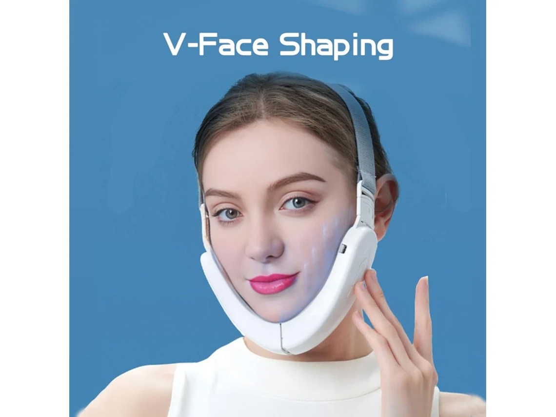 Máquina De Duplo Queixo Massajador Facial Modelação De Rosto Em V E Reafirmação Da Pele Com 6 Modos E 12 Níveis De Intensidade Branco Yizhood