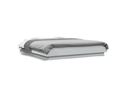 Estrutura Cama com Luzes Led Derivados Madeira Branco 150x200 cm MAISON EXCLUSIVE