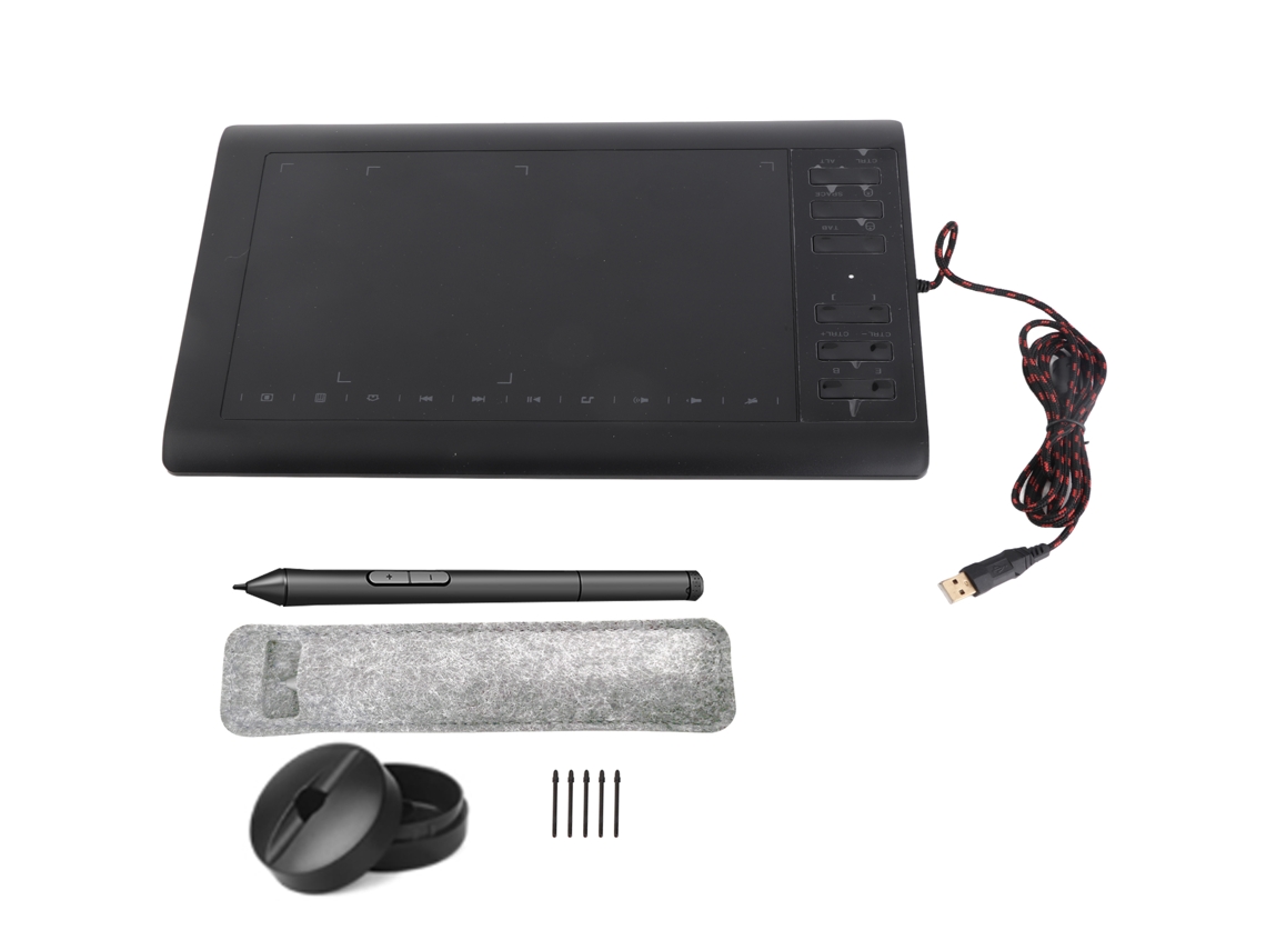 Tablet De Desenho Digital 10x6 Polegadas Com Caneta Estilo 8192 Níveis De Pressão Compatível Com Win Android