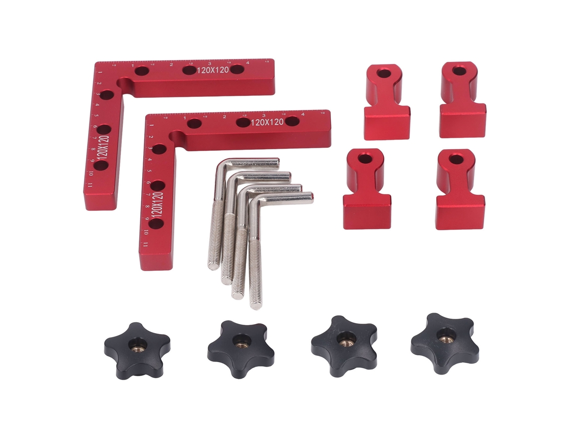 Régua De Posicionamento Em Ângulo Retto 120mm Ferramenta De Fixação De Cantos Para Carpintaria Com Escala Métrica E Polegada