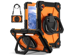 Capa para Samsung Galaxy Tab A11 Plus de 11 polegadas à prova de choque com Ombro, Preta e Laranja GERTIZ (11 polegadas)
