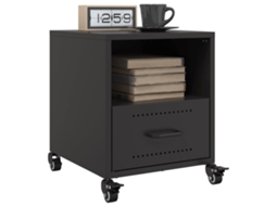 Vidaxl Mesas De Cabeceira 2 Pcs 36x39x43,5 Cm Aço Preto