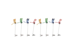 8pcs Grampo Libélula Falsa Decorativa Jardim 3d À Prova D'água