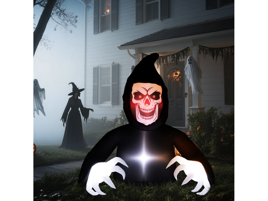 Inflatable Halloween Decoration, Grim Reaper, Led Lights, Blower, Cable