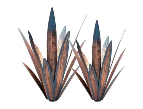 2pcs Escultura Rústica De Tequila Diy Metal Agave Decoração De Casa Jardim Ornamentos De Agave Pintados À Mão Para Exteriores LAOPIPFU