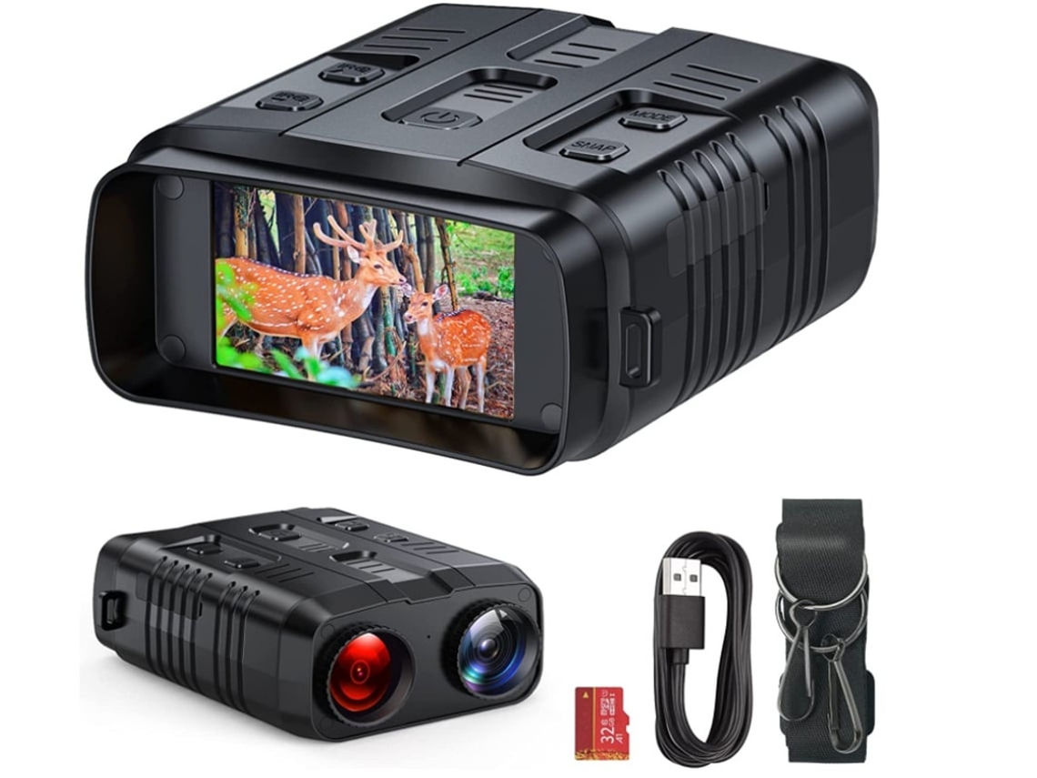 Binóculos Ir Digital 1080p Vídeo Foto Som Telescópio Caça 984pés Preto Bestvite