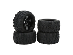 Mali 4 Pneus de Borracha Rc para Carros Traxxas Maxx Arrma Kraton 1/8 1/10 com Tração e Resistência Ao Desgaste