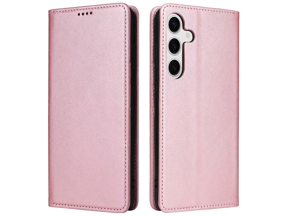 Capa Flip De Couro Sintético Com Bloqueio Rfid Para Samsung Galaxy S24