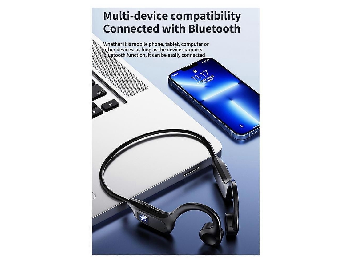 Fones X7 condução óssea e aérea, sem fio, esportivos, entrada para cartão, branco TAISHENGDA