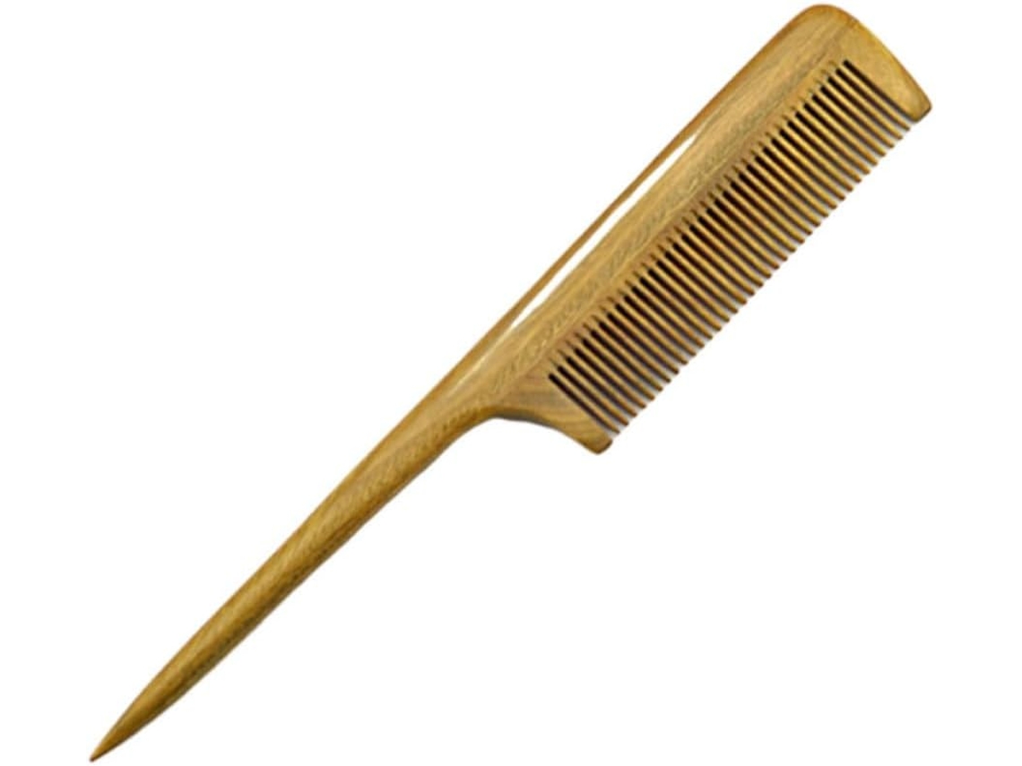 Pente De Sândalo Com Cabo Longo E Dentes Finos Para Desembaraçar E Alisar.