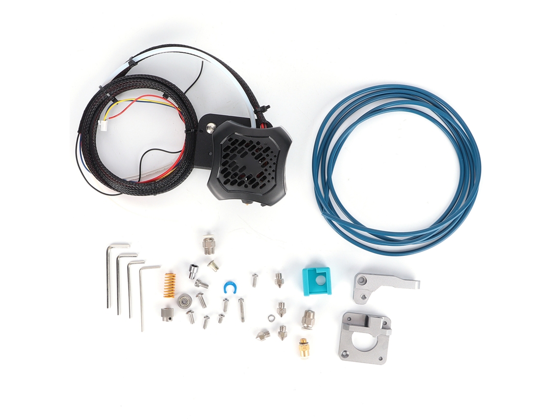 Kit De Extruder Completo Montado Com Tubo Ptfe E Bico De Latão 0.4mm Dc24v Para Ender-3 V2