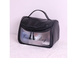 Bolsa De Maquiagem Transparente Para Viagem Com Grande Capacidade - Preta