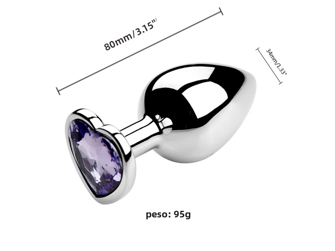 Plug Anal de Metal Unissex, Brinquedo para Masturbação MDUG (roxo M)