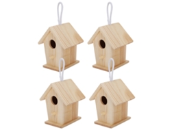 4pcs Ninhos de Pássaros de Madeira Hanging para Jardim S/MARCA
