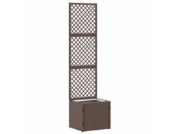 Conjunto 1 Vaso De Jardim Vidaxl Castanho Metal (35 X 30 X 135 Cm)