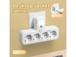 Extensão com 4 tomadas, adaptador, fichas europeias, transferência USB C, casa, STELASPLEN